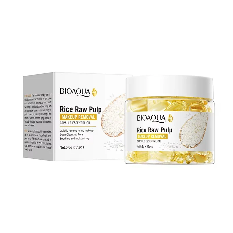 BIOAQUA Rice Raw Pulp Makeup Removal Capsule Essential Oil - 0.8g x 35 Capsules