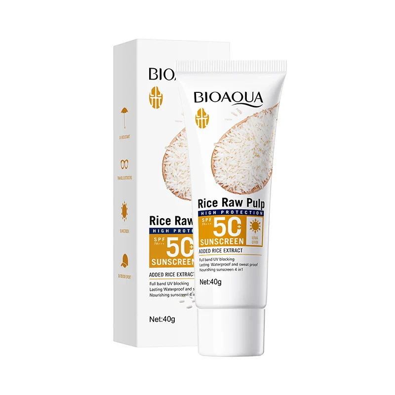 BIOAQUA Rice Sunscreen SPF50+ PA+++ - Waterproof & Sweat-Proof - 40g