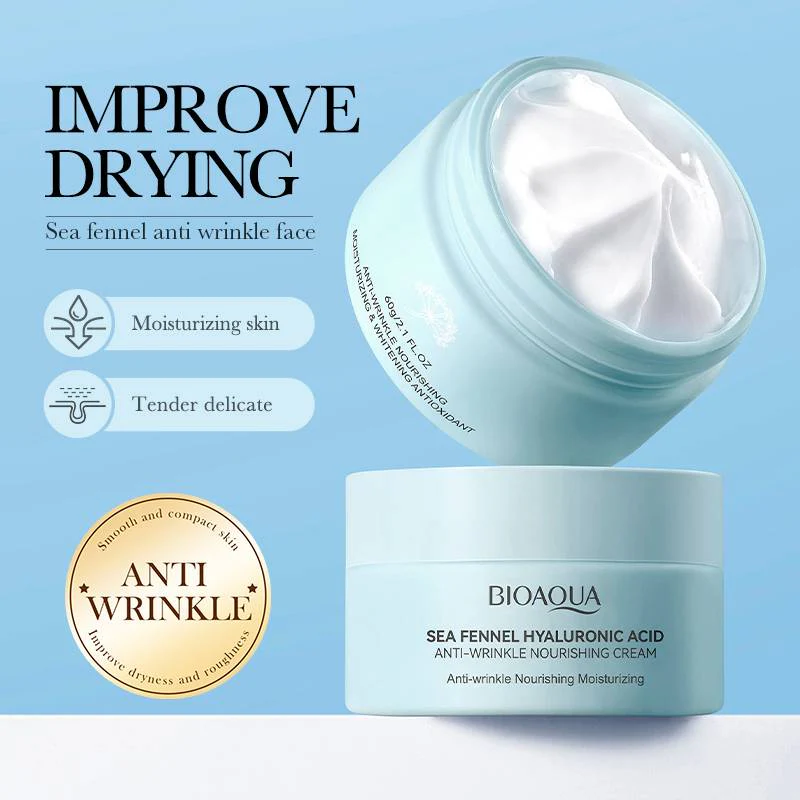 Bioaqua Sea Fennel Hyaluronic Acid Anti-Wrinkle Face Cream 60g - Image 2