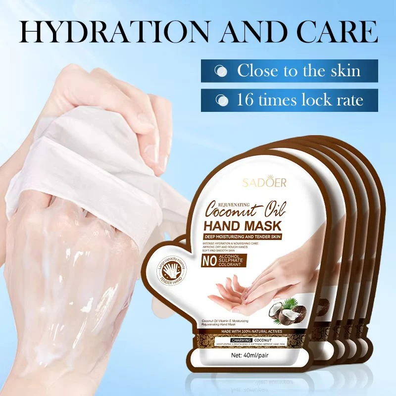 SADOER Coconut Oil Vitamin E Moisturizing Rejuvenating Hand Mask 40ml - Image 3
