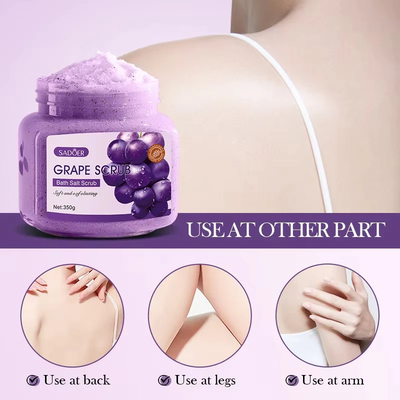 SADOER Grape Bath Salt Body Scrub 350g - Image 4