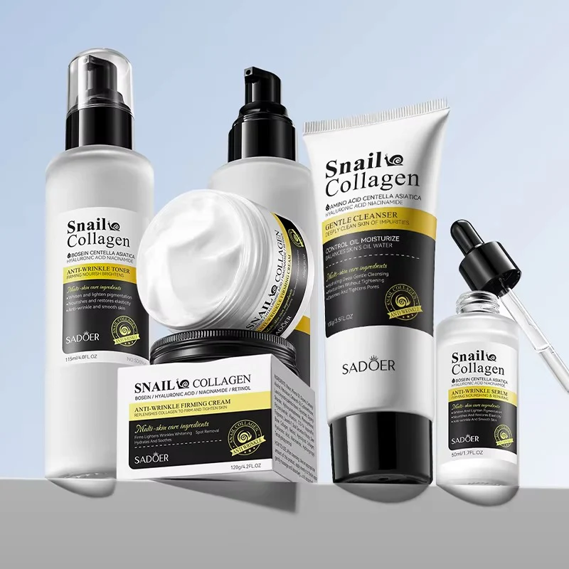 SADOER Snail Collagen Anti-Wrinkle Skincare Set - 5-Piece Firming & Moisturizing Kit - Image 7